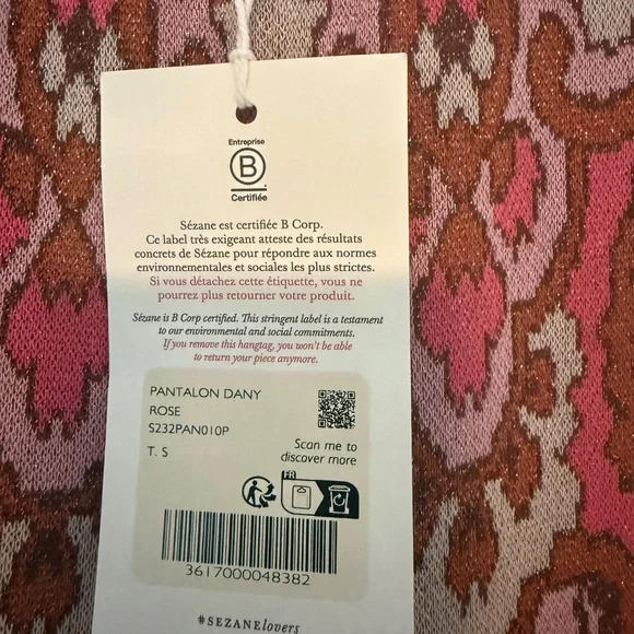 Sezane Dany Trousers Pink - Size S - Picture 5 of 5